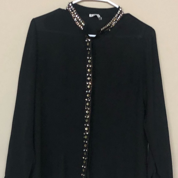 A bedazzled long sleeved black shirt - Picture 1 of 4